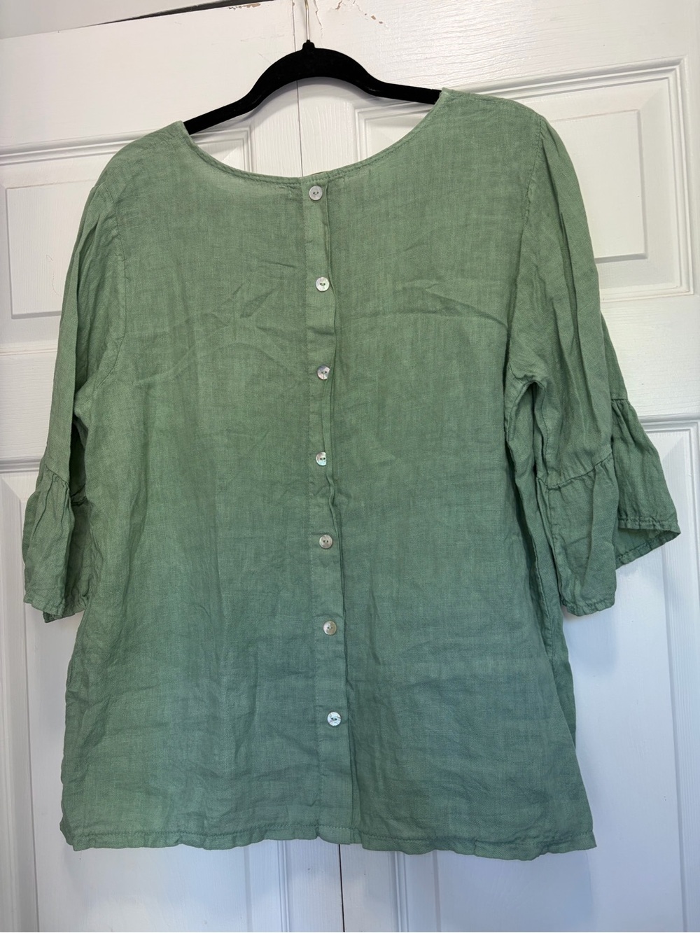 Linen Blouse Ruffle Sleeves TERZO MILLENNIO LARGE
